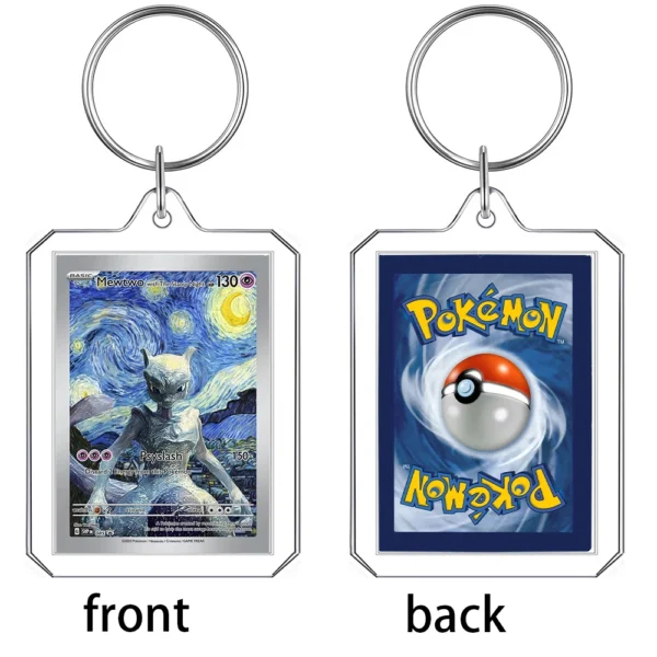 Anime Cartoon Card Acrylic Keychain Van Gogh Museum Pikachu Charizard Squirtle Collection Creative Pendant Charm Accessories Toy - Image 19
