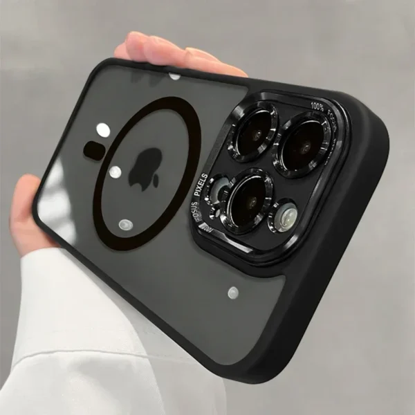 Luxury Magnetic Metal Lens Bumper Protection Case For iPhone 16 15 14 13 12 11 Pro Max 16 Plus Wireless Charge Hard Clear Cover - Image 11