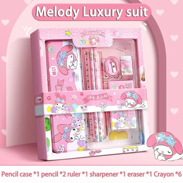 Sanrio 12PCS Kuromi Stationery Set Cinnamoroll My Melody Pencils Erasers Rulers Student School Supplies Study Stationery Gifts - Image 7